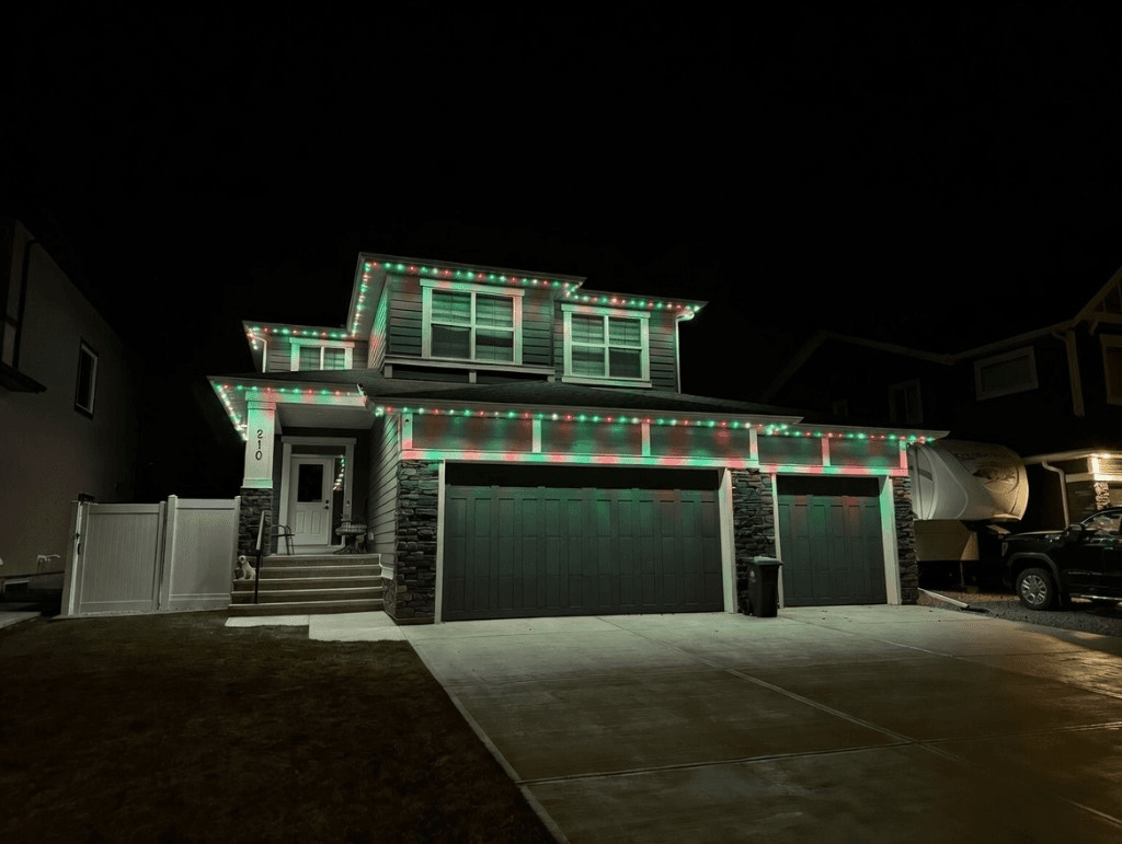 Christmas permanent LED light design on a home