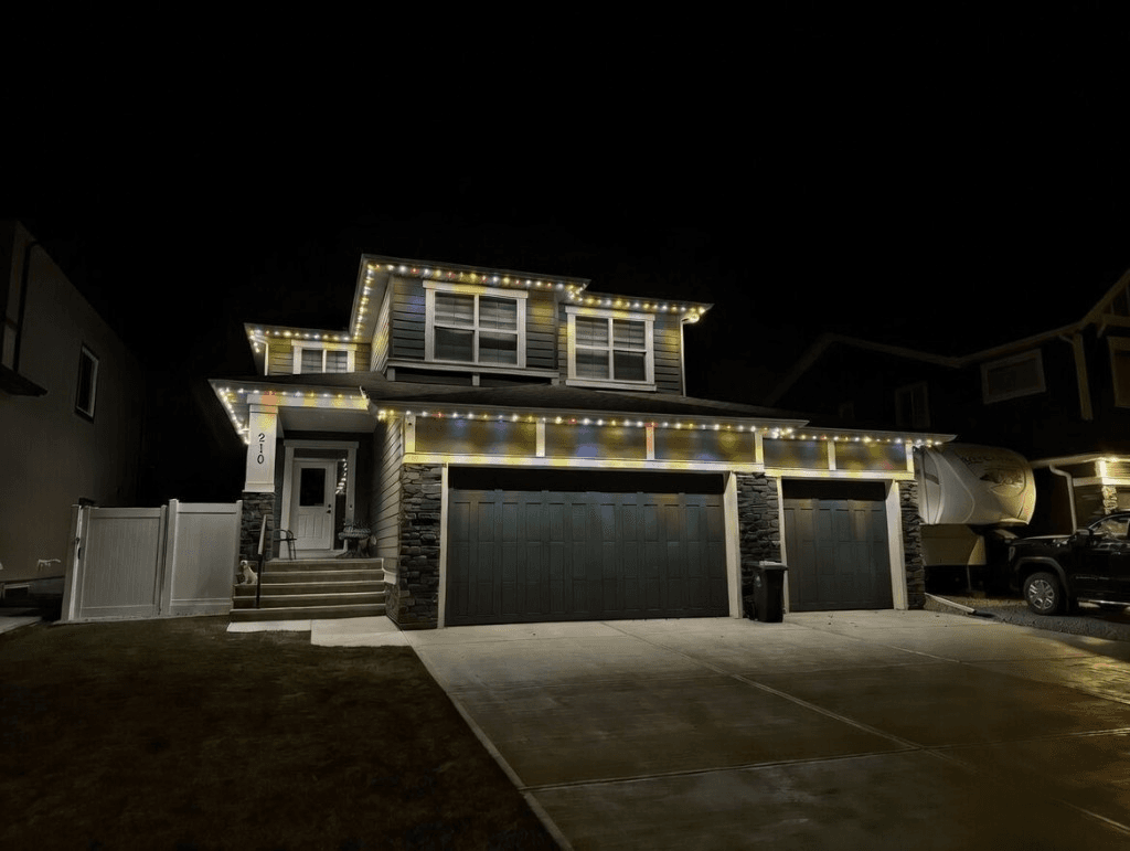 NHL team colours displayed on permanent outdoor lights