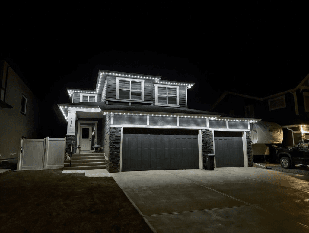 Security lighting mode on permanent outdoor LEDs